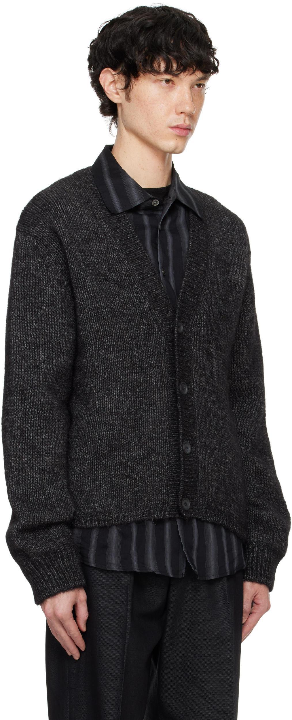 OUR LEGACY Black Academy Cardigan In Pepe Nero Airy Alpac Product Image