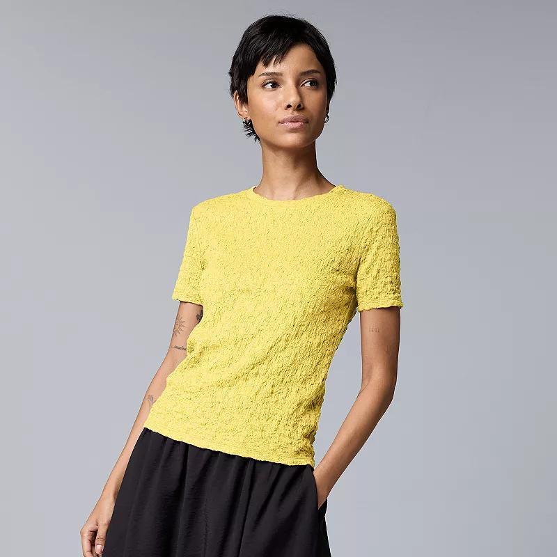 Women's Simply Vera Vera Wang Textured Tee, Size: Large, Vera Cerulean Blue Product Image