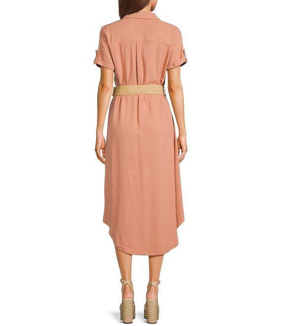 Blu Pepper Linen Blend Belated Shirt Dress Product Image