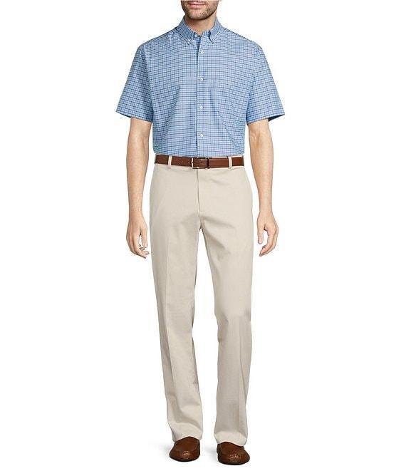 Roundtree & Yorke TravelSmart Easy Care Short Sleeve Small Plaid Sport Shirt Product Image