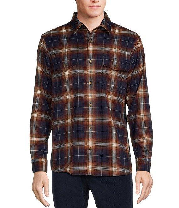 Rowm Long Sleeve Jaspe Dark Large Plaid Button Down Shirt Product Image