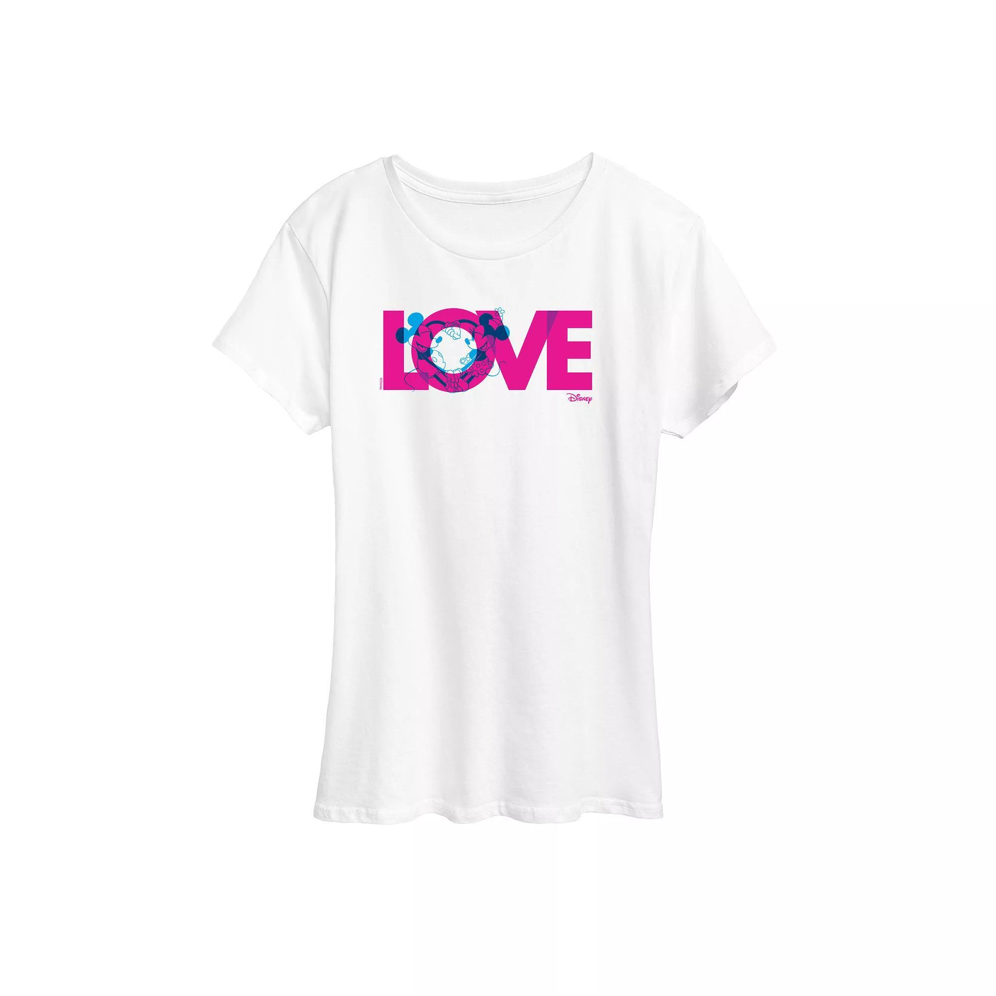 Disneys Mickey & Minnie Mouse Womens Love M And M Graphic Tee Product Image