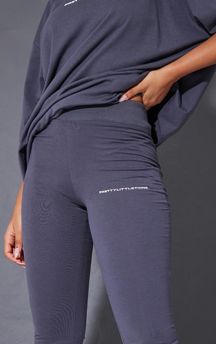PRETTYLITTLETHING Charcoal Printed Flared Pants Product Image