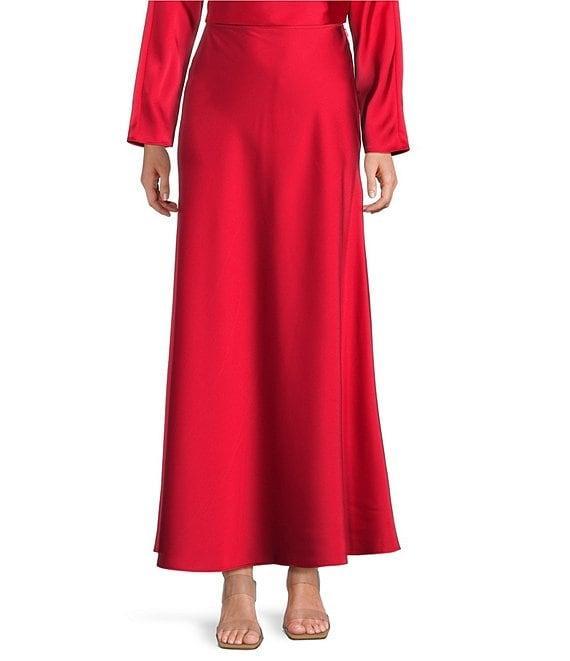 Antonio Melani Bella A-Line Satin Maxi Skirt Product Image