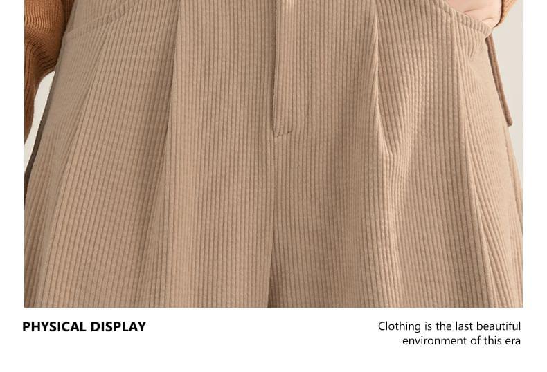 High Rise Plain Pleated Wide Leg Pants Product Image