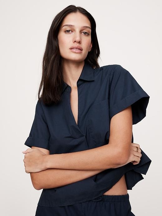 Poplin Cropped Popover Shirt Product Image