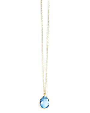 18K Gold Rock Candy Mini Teardrop Pendant Necklace in Rock Crystal MOP and Lapis Triplet Product Image
