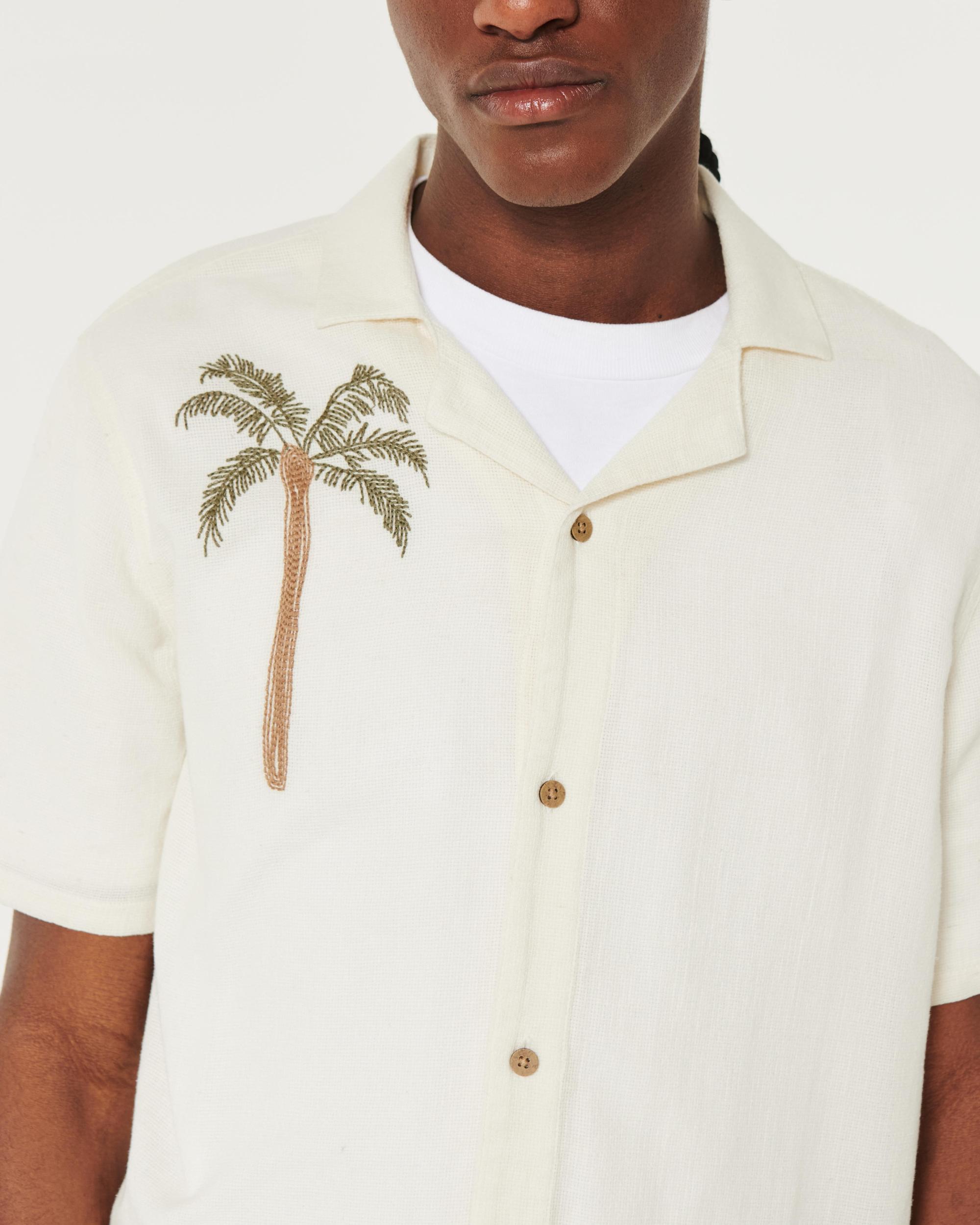 Relaxed Short-Sleeve Embroidered Western Graphic Shirt Product Image