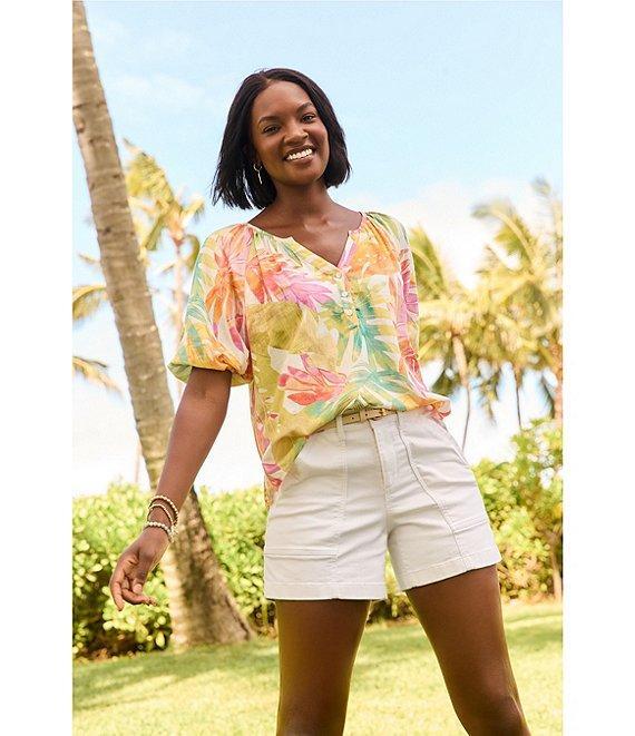 Tommy Bahama Ella Flat Front Stretch Denim Shorts Product Image