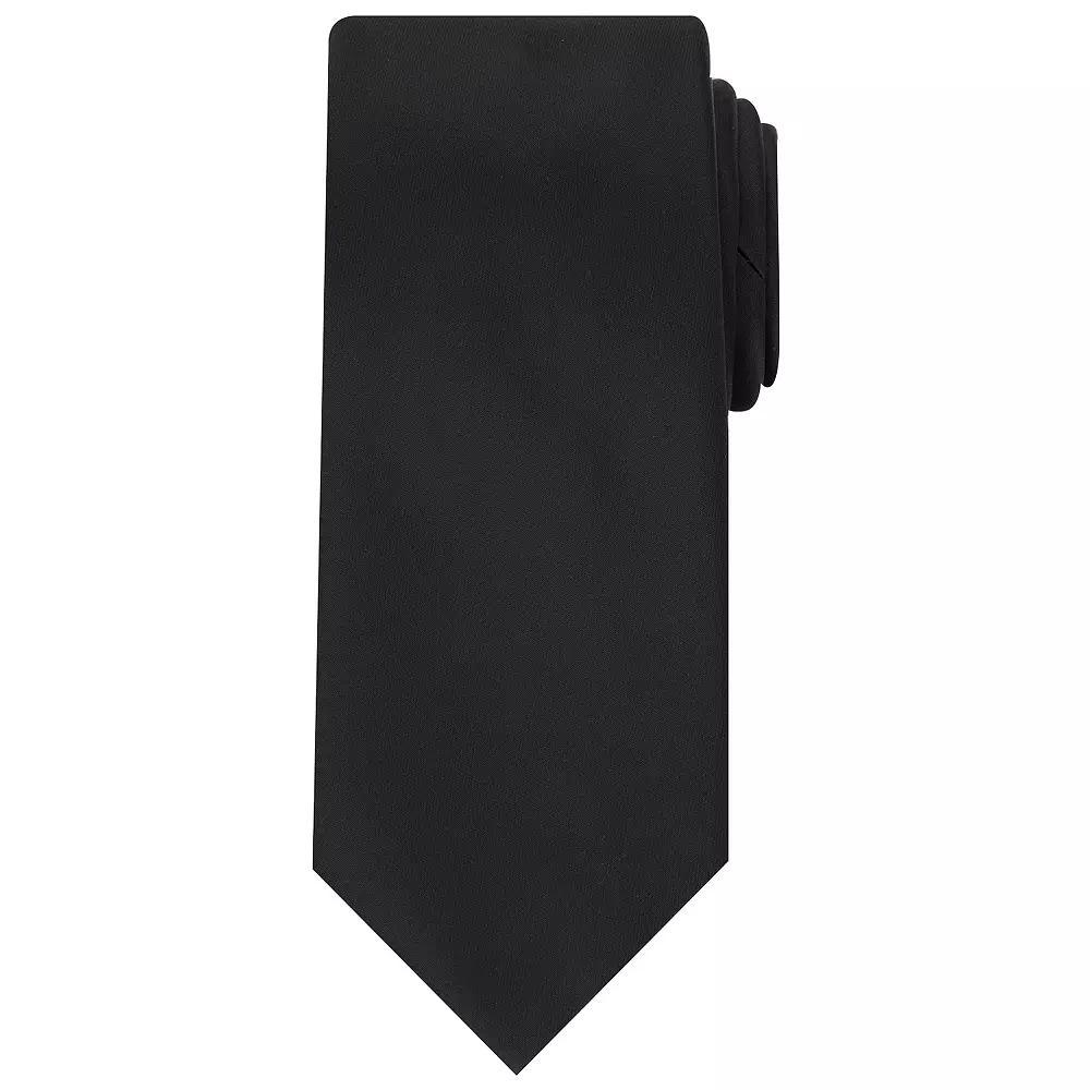 Men's Bespoke Solid Sateen Tie, Black Sateen Product Image
