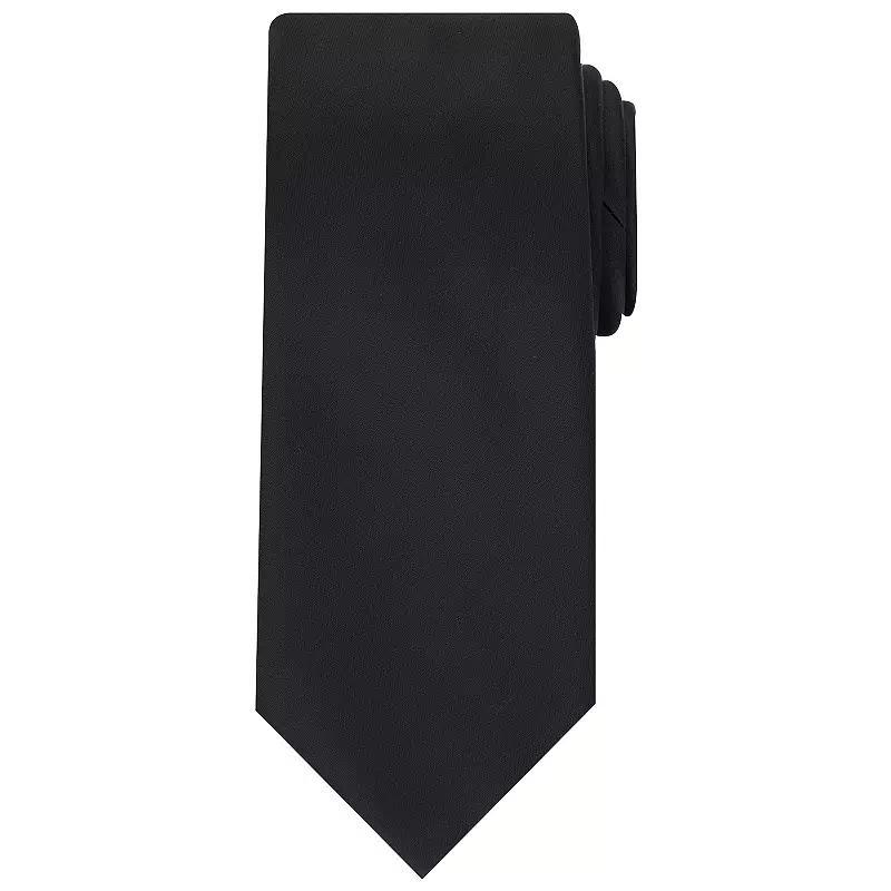Men's Bespoke Solid Sateen Tie, Black Sateen Product Image