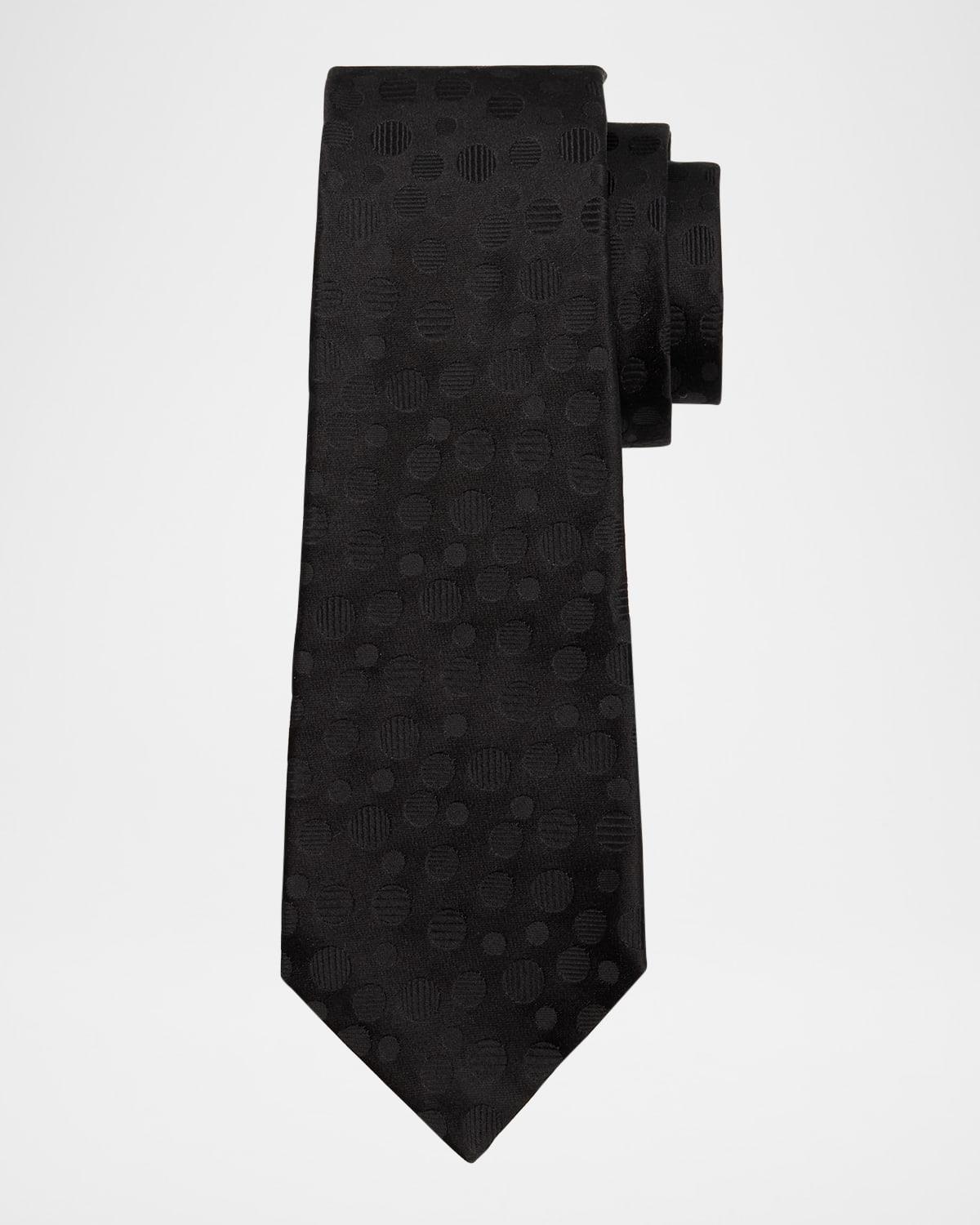 Mens Tonal Dot Jacquard Silk Tie Product Image
