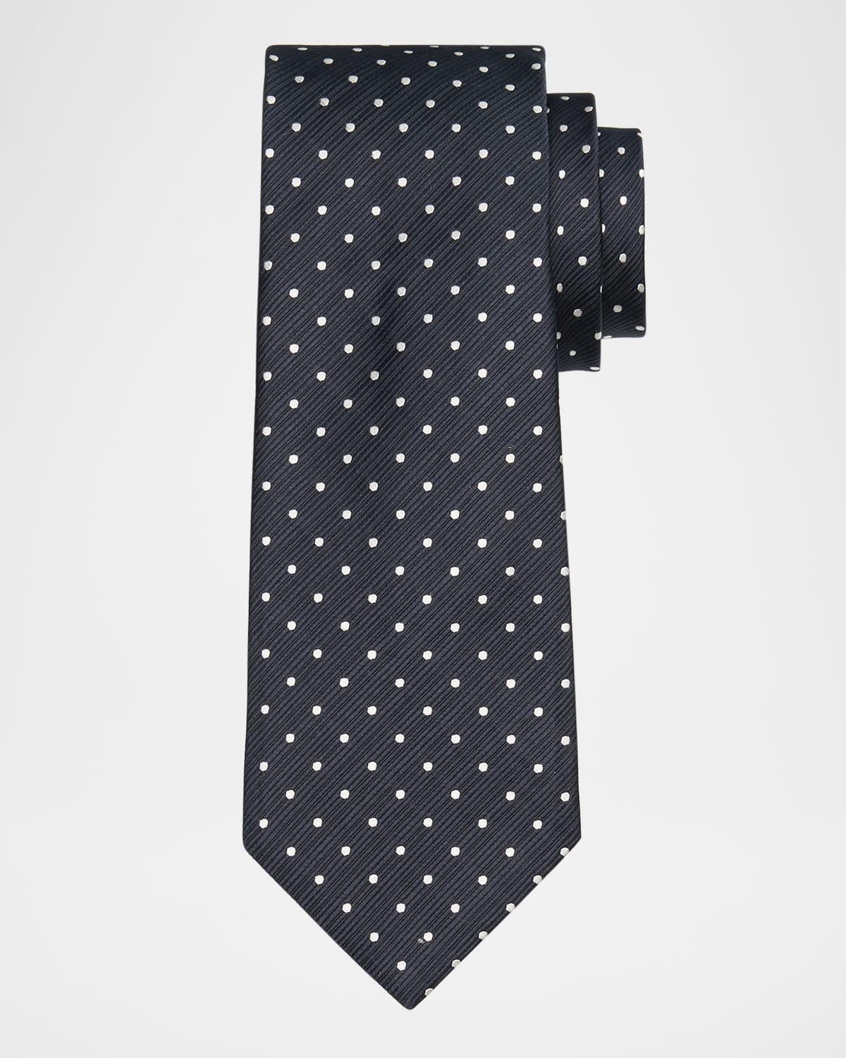 Mens Micro-Dot Silk Tie Product Image