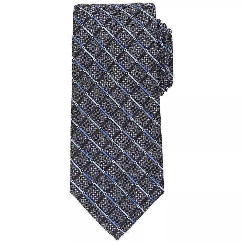 Men's Bespoke Patterned Tie, Black Kroll Product Image