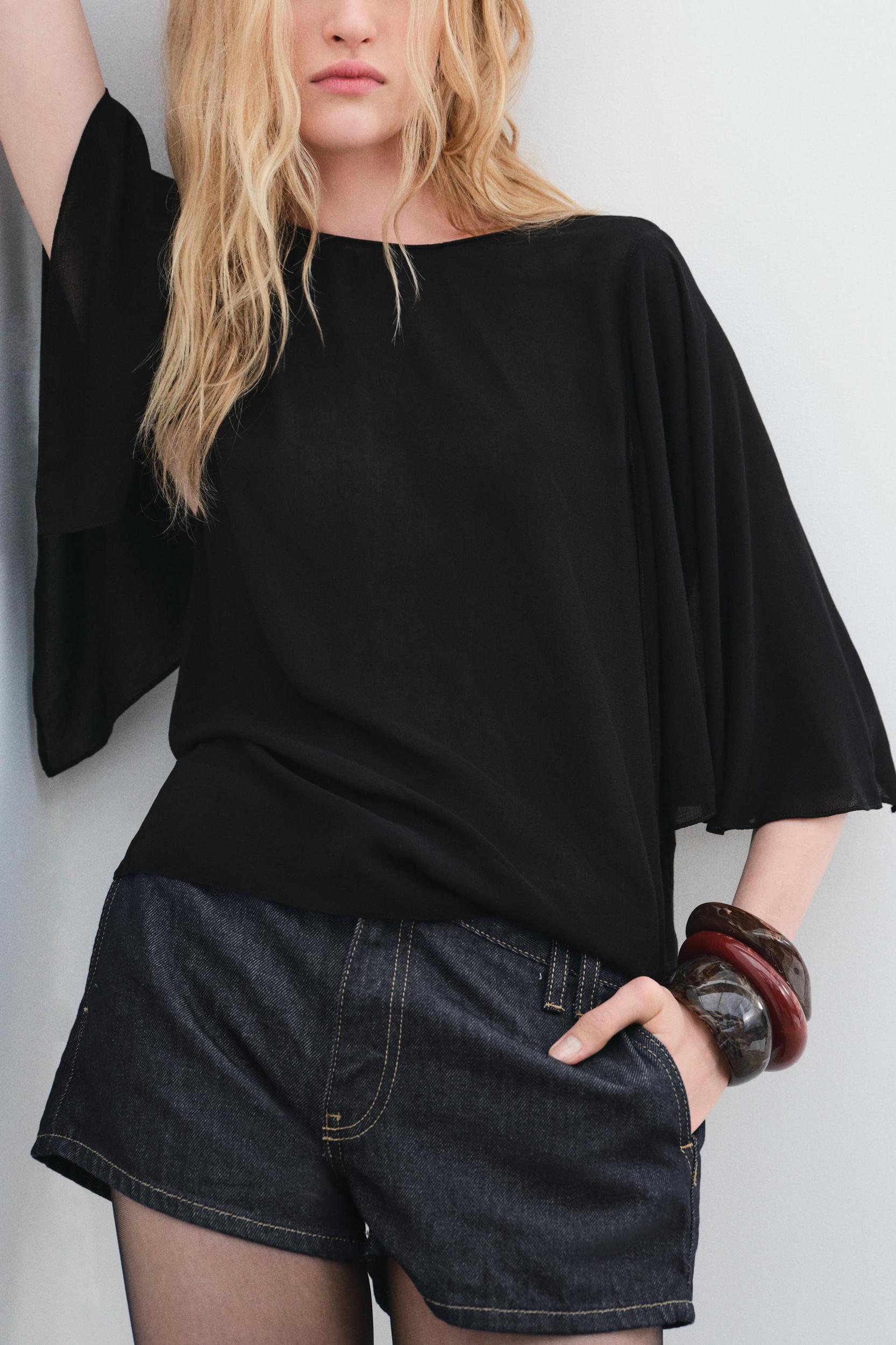 FLOWY CAPE BLOUSE ZW COLLECTION Product Image