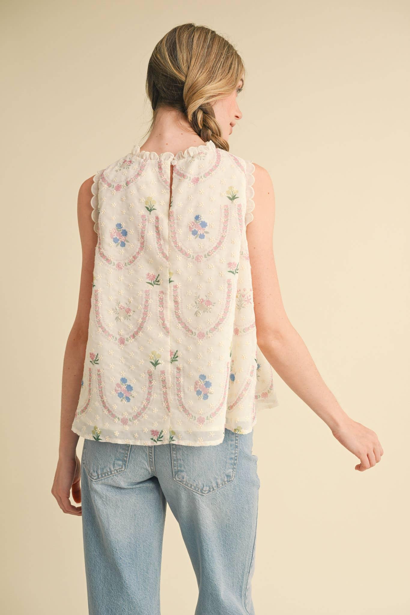 Embroidered Babydoll Top Product Image