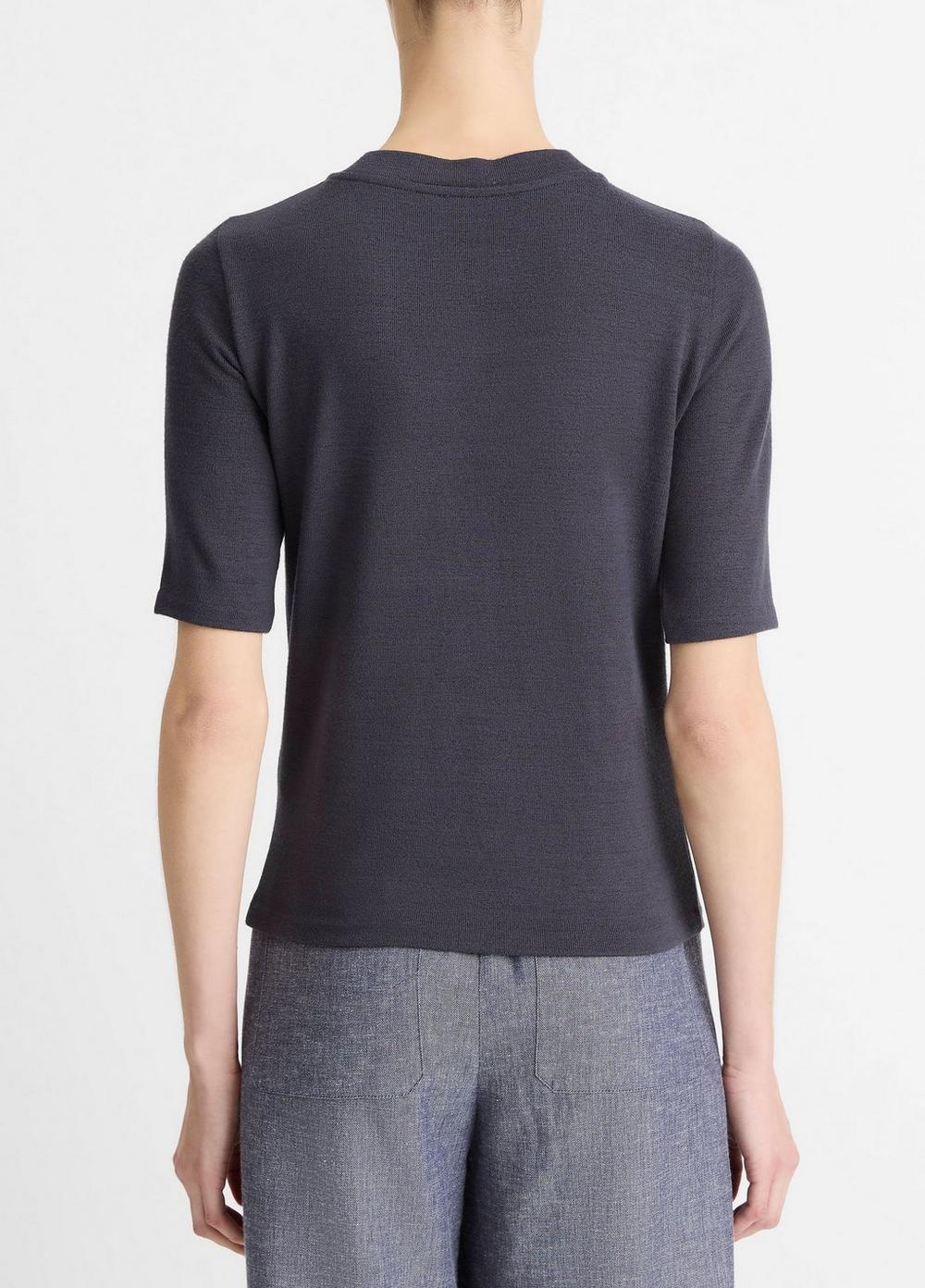 Womens Three-Quarter-Sleeve Henley Top Product Image