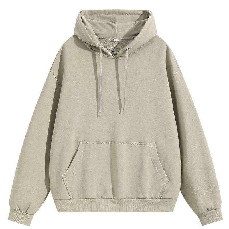 Drop Shoulder Plain Oversized Hoodie Product Image