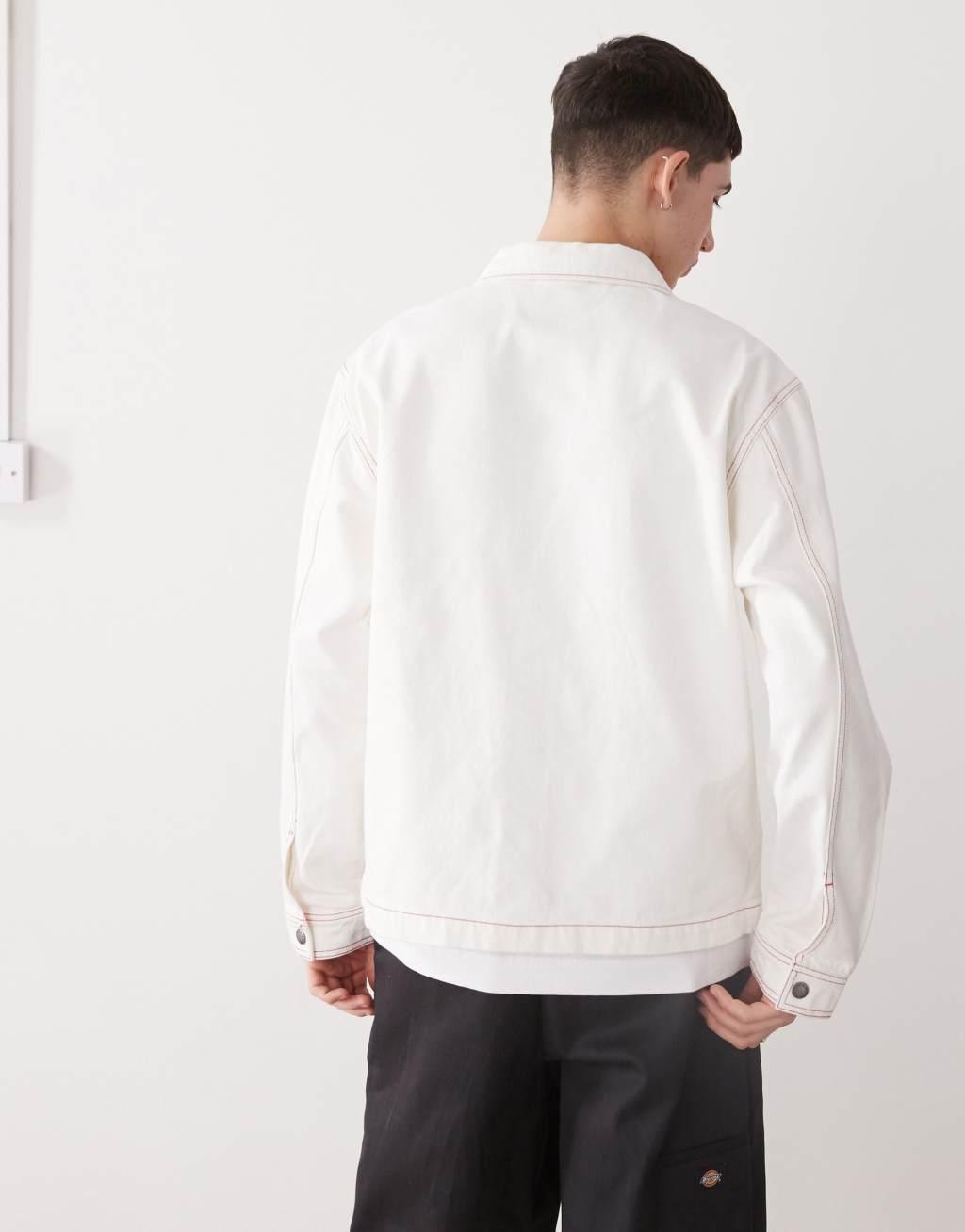 Dickies Lewistown denim jacket in white Product Image