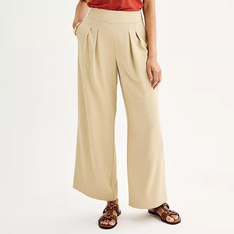 Women's Nine West Soft Pull-On Wide Leg Pants, Size: Medium, Mineral Black Product Image