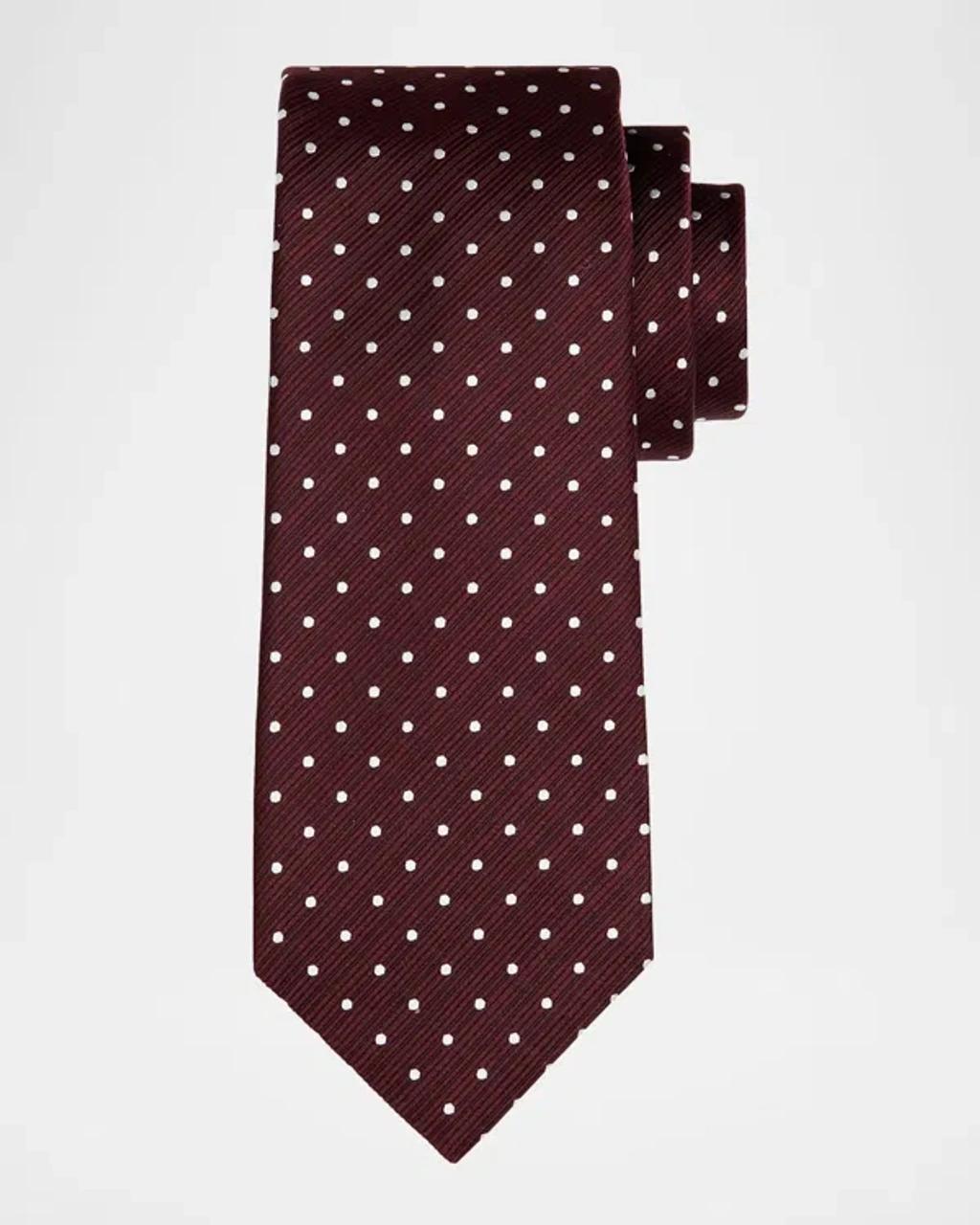 TOM FORD Men's Micro-dot Silk Tie In Red Product Image