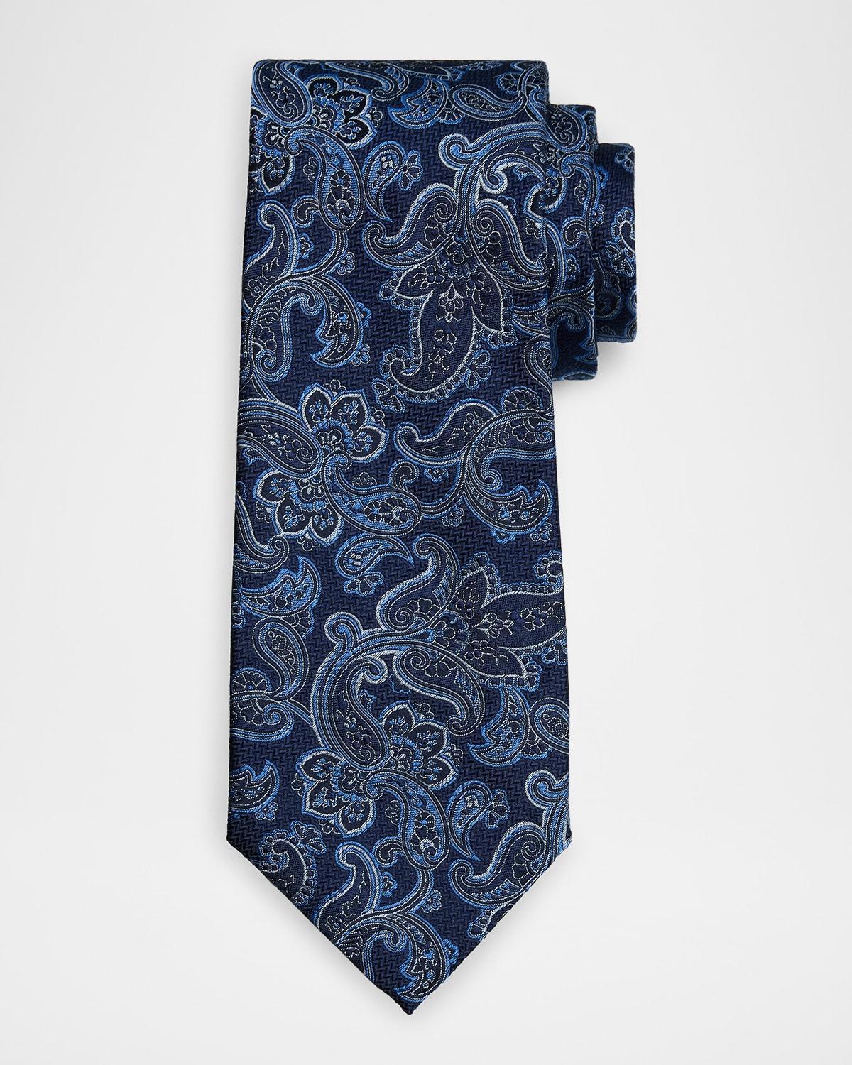 Mens Woven Paisley Silk Tie Product Image