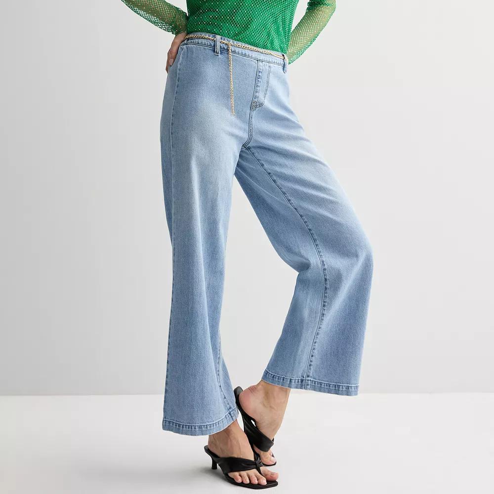 Women's INTEMPO™ Soft Wide Leg Jeans, Size: Small, Light Blue Product Image