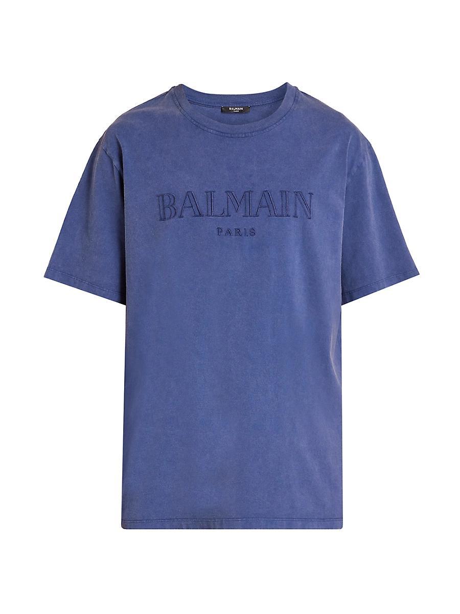 Mens Logo-Embroidered Cotton T-Shirt Product Image