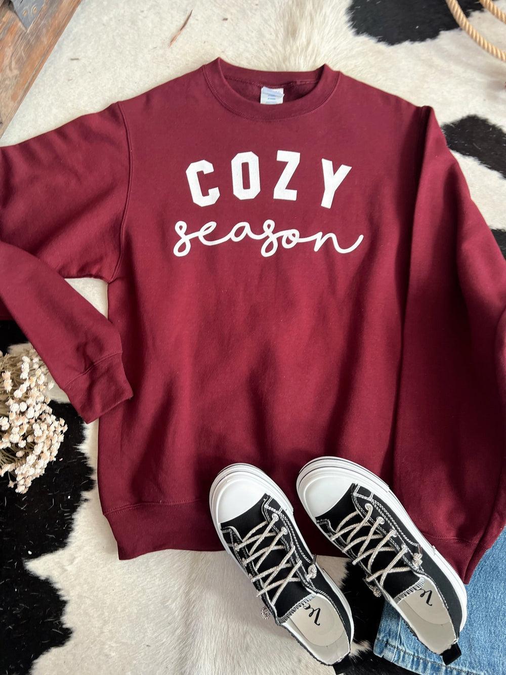 Cozy Season Graphic Crew Neck Sweatshirt - 3 Colors* Product Image