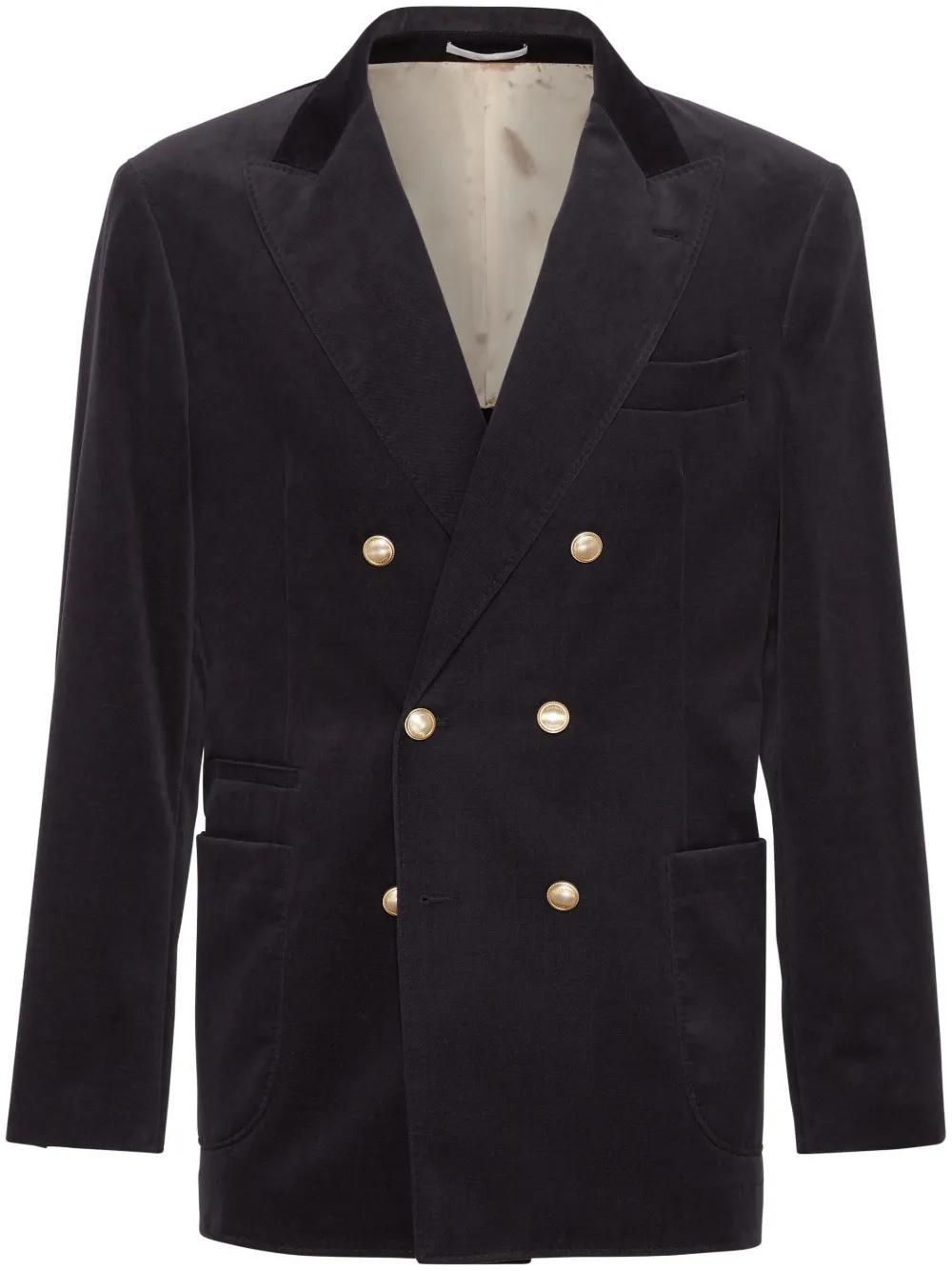 BRUNELLO CUCINELLI Double-breasted Blazer In Grey Product Image