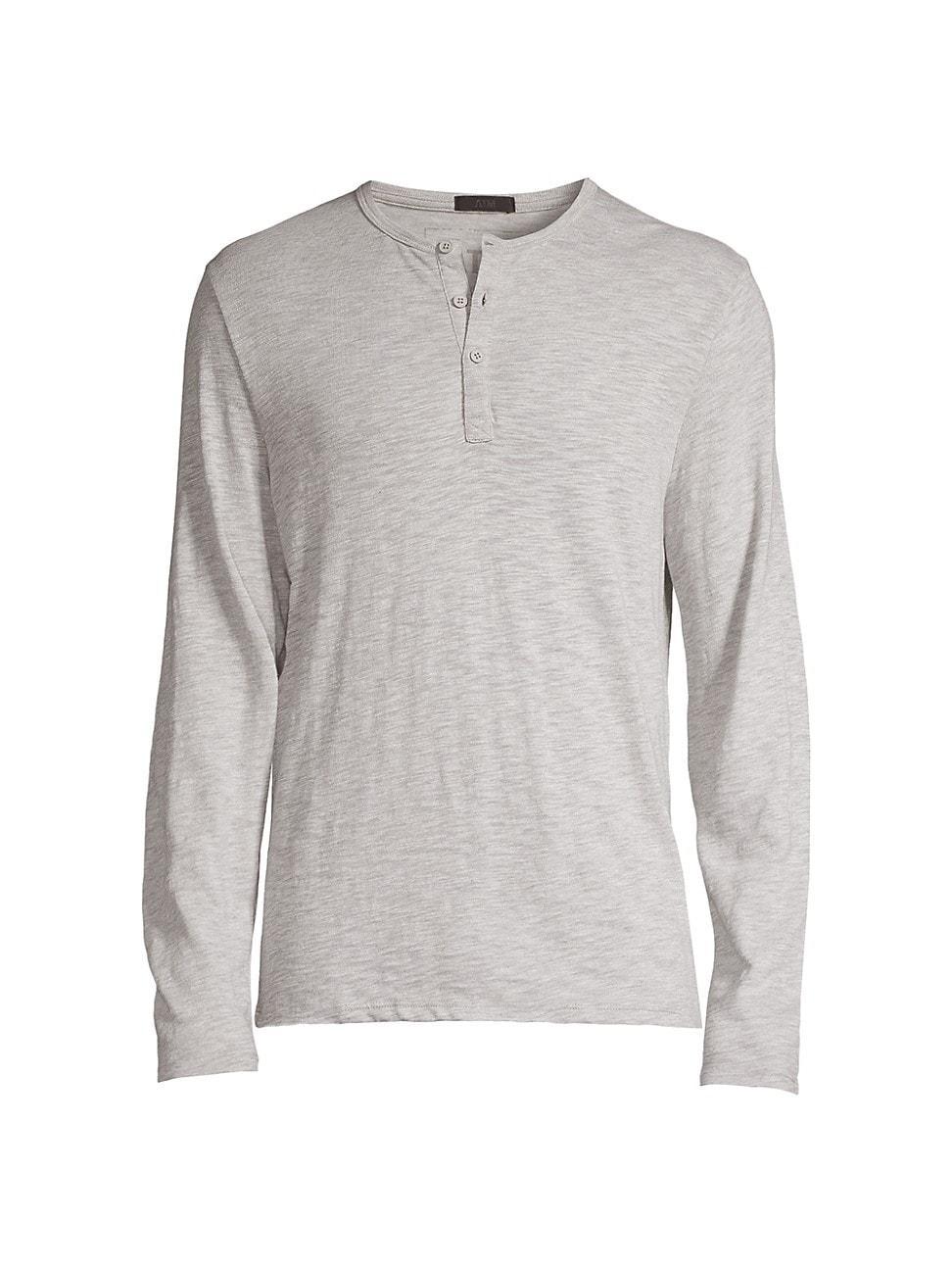 Mens Destroyed Slubbed Henley Shirt Product Image