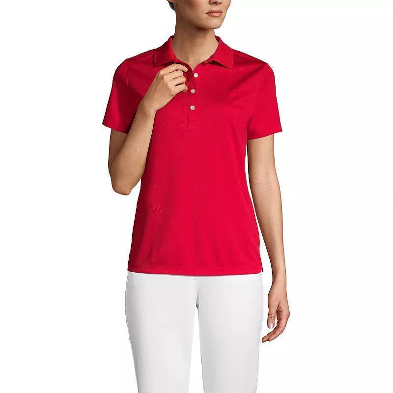 Women's Lands' End Short Sleeve Solid Active Polo Shirt, Size: XL, True Blue Product Image