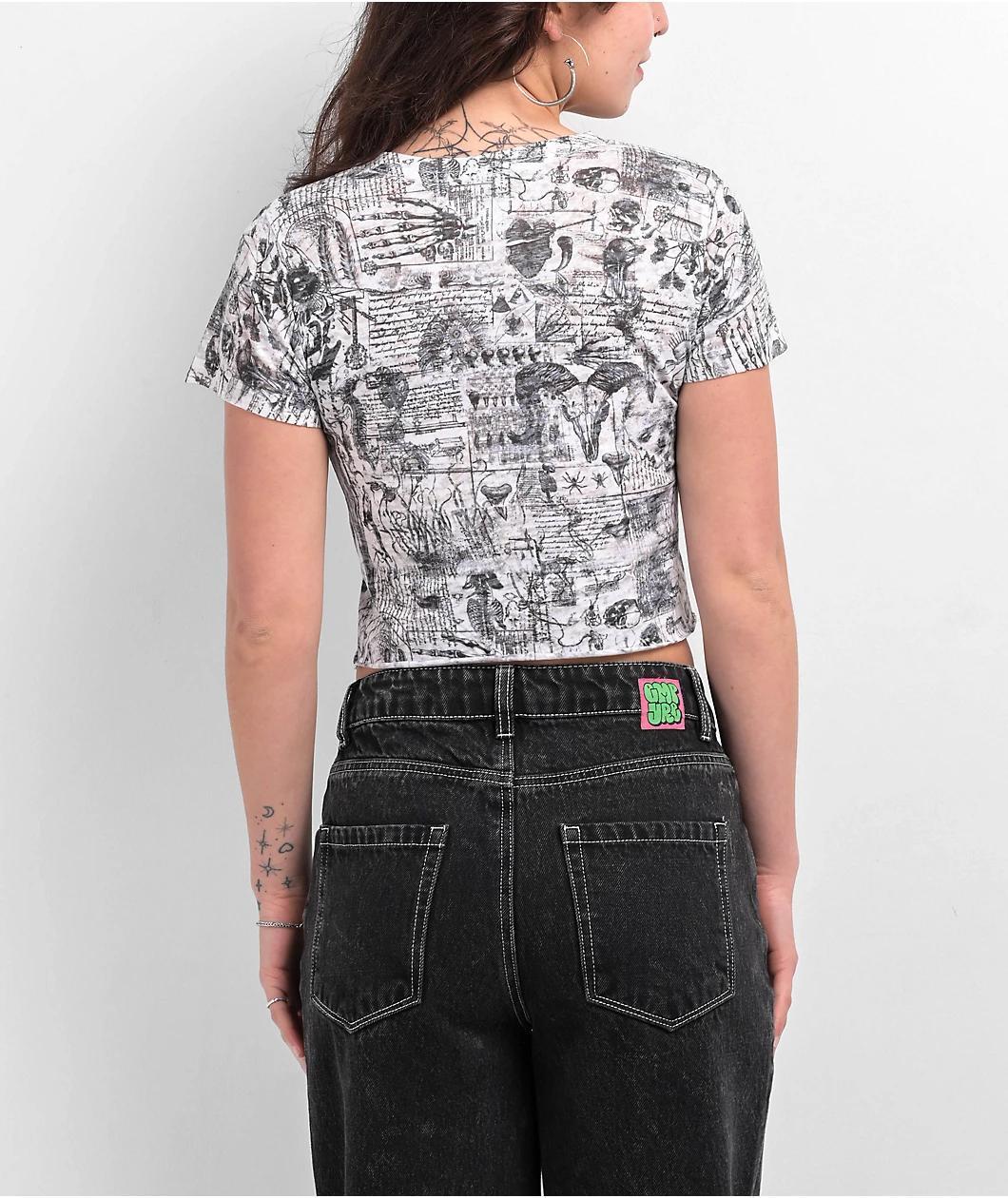 Affliction Iggy Punk White Crop T-Shirt Product Image