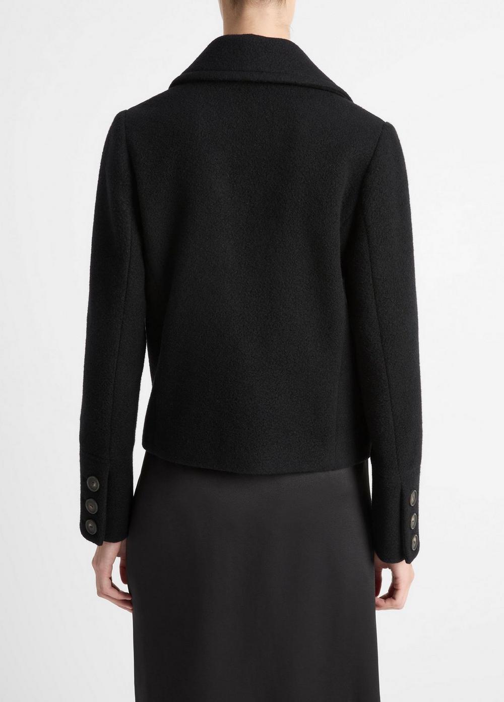 Womens Boiled Wool Crop Peacoat Product Image