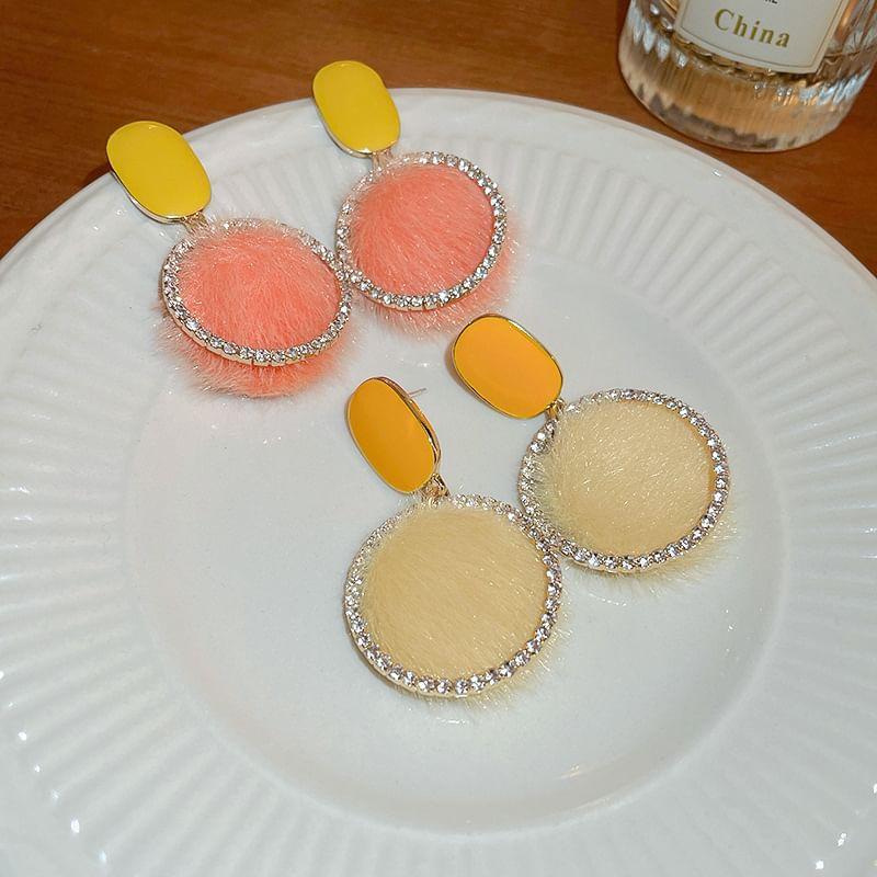 Faux Fur Alloy Drop Earring Product Image