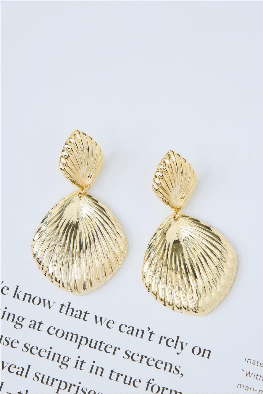 18k Gold Plated Shells Earrings Gold Product Image