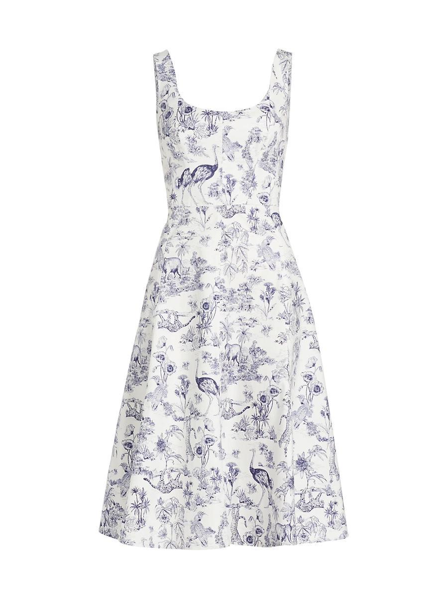 Womens Elowen Printed Cotton-Blend Midi-Dress Product Image