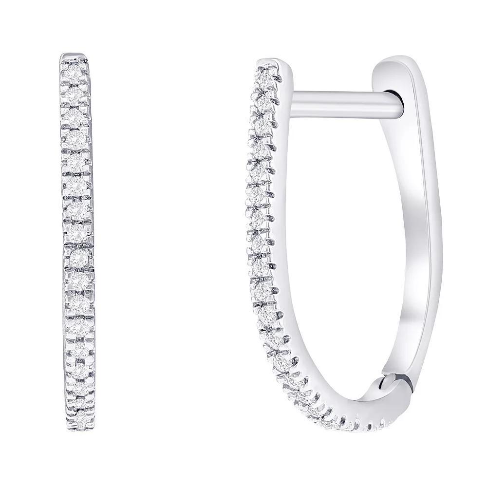 Divine Gold Sterling Silver 7/8 Carat T.W. Diamond Oval Hoop Earrings, Women's Product Image