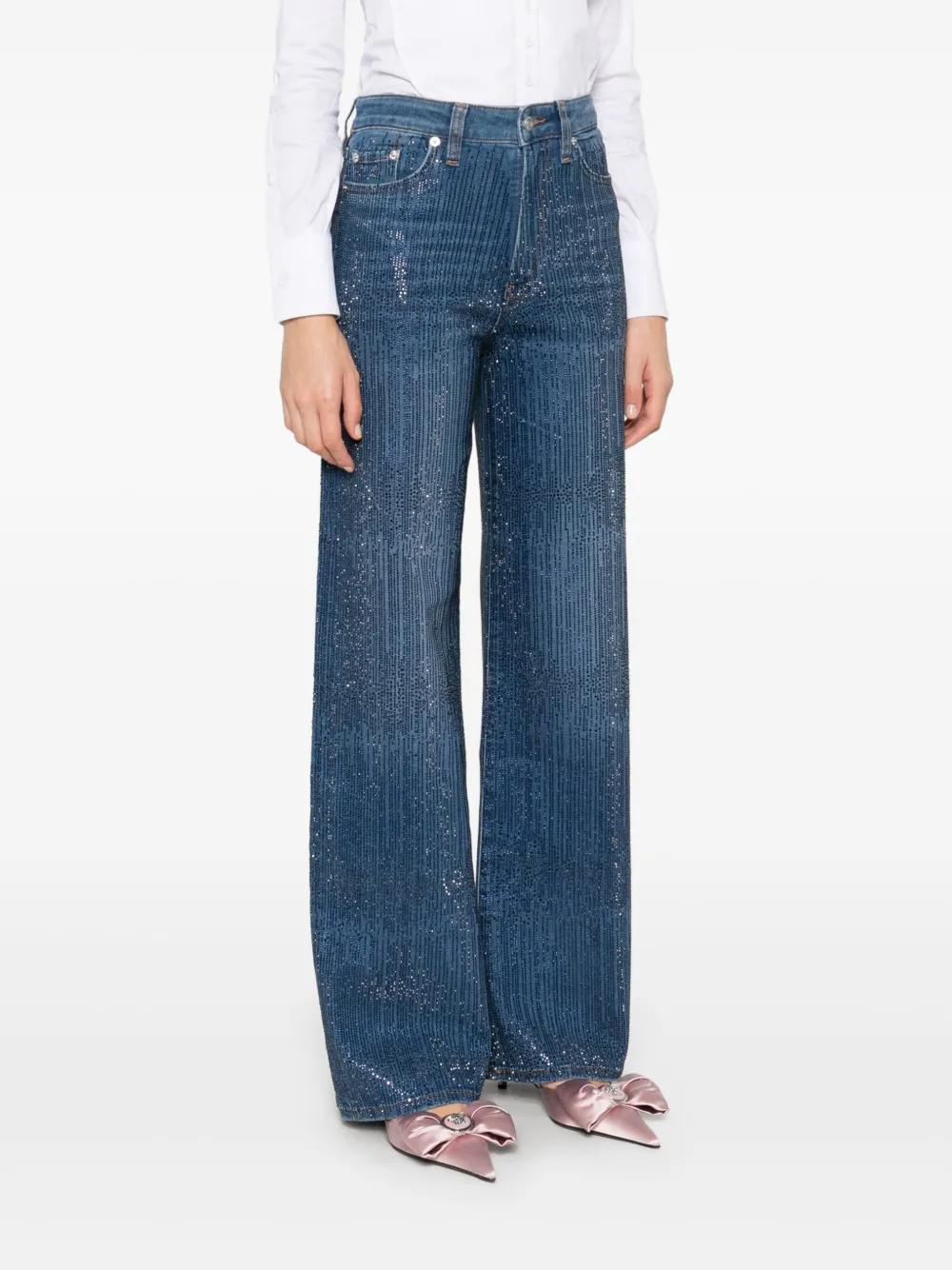 rhinestone-embellished jeans Product Image