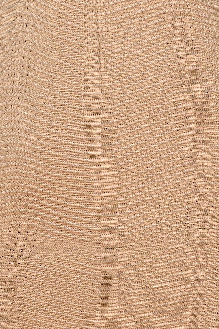 Wavy Fit Mini Dress Beige Product Image