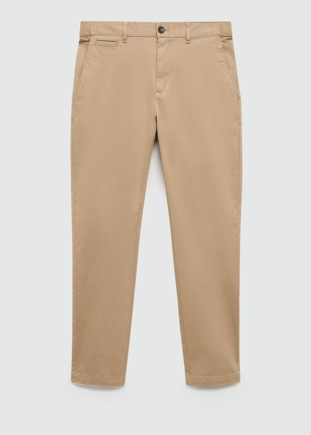 Mango Mens Cotton Tapered Crop Pants Product Image
