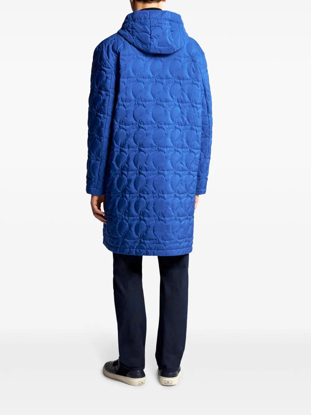paisley-quilted hooded coat Product Image