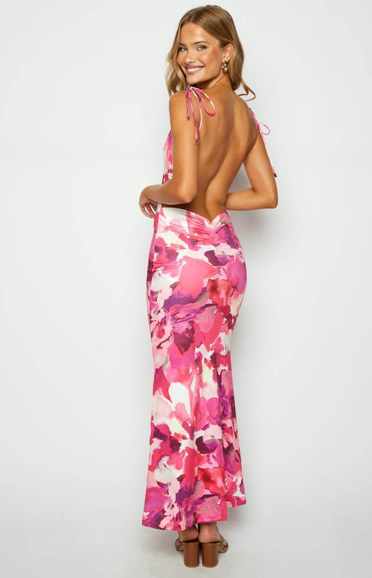 Selena Pink Print Maxi Dress Product Image