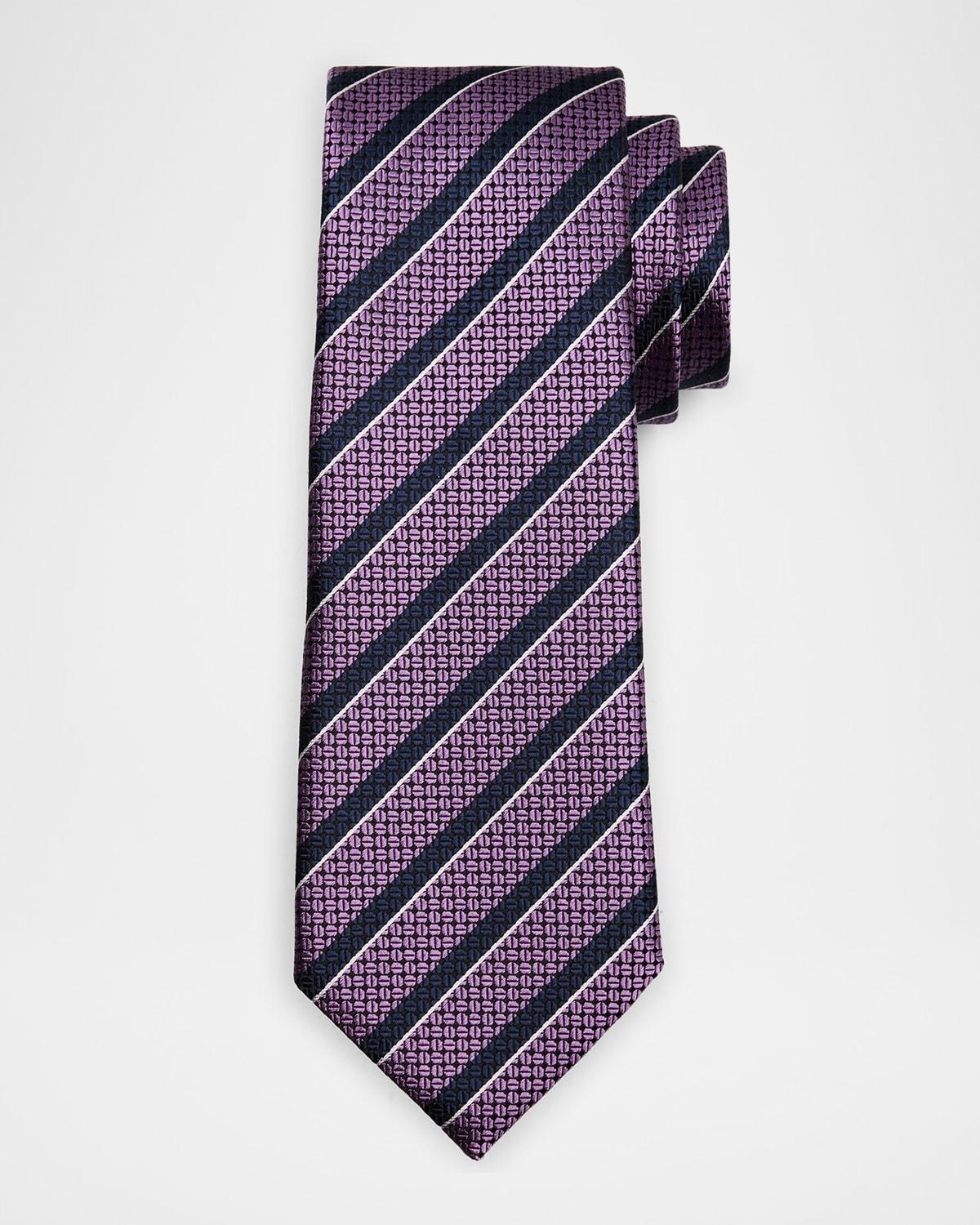 Mens Striped Geo Jacquard Tie Product Image