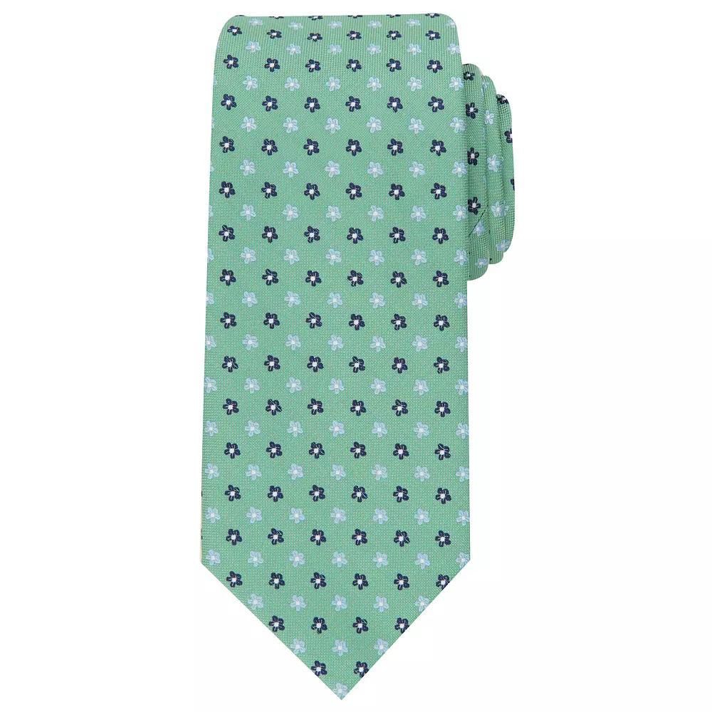 Men's Bespoke Floral Patterned Tie, Green Sawyer Product Image