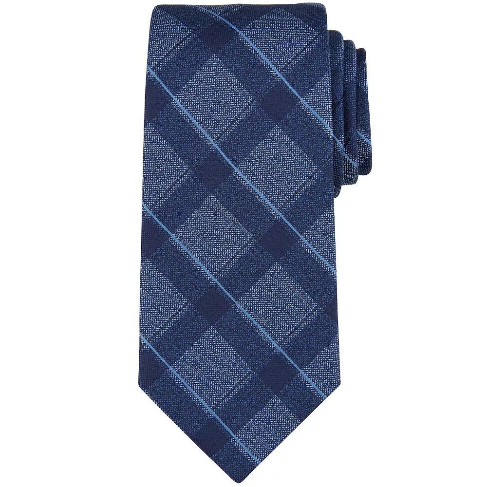 Men's Bespoke Patterned Tie, Blue Baxter Product Image