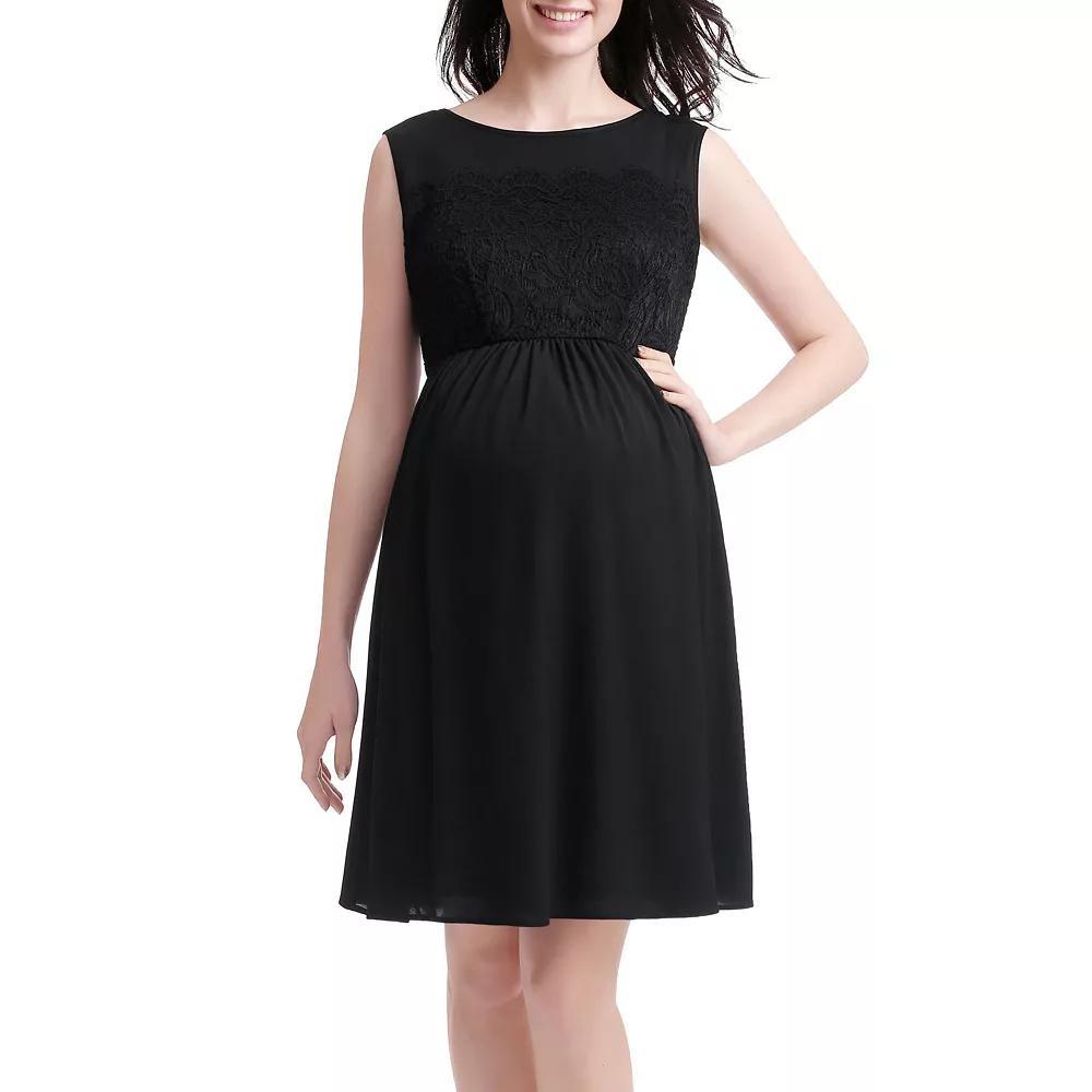 Maternity Pokkori Lace Skater Dress, Women's, Size: Large-Mat, Black Product Image
