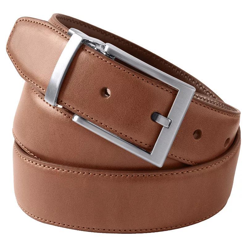 Men's Lands' End Reversible Belt, Size: 34, Red Dark Brown Product Image
