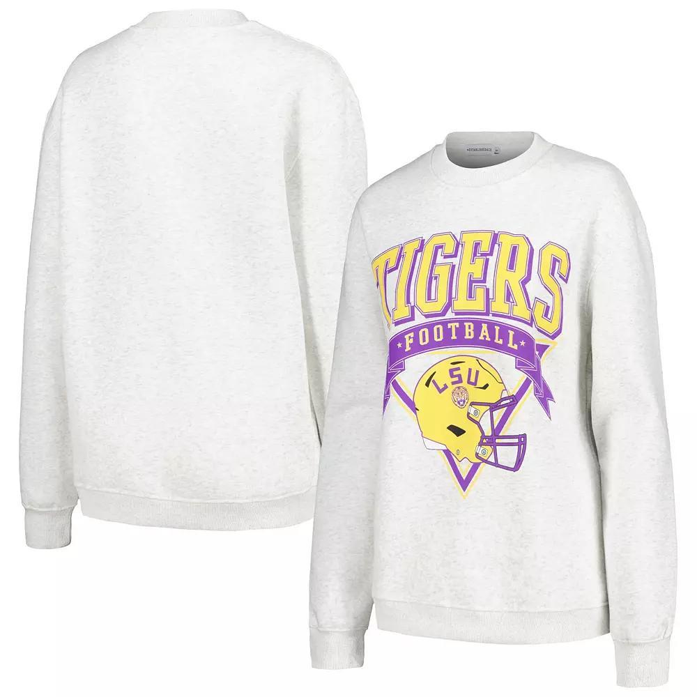 Womens Established & Co. Ash LSU Tigers Logo Pullover Sweatshirt Product Image