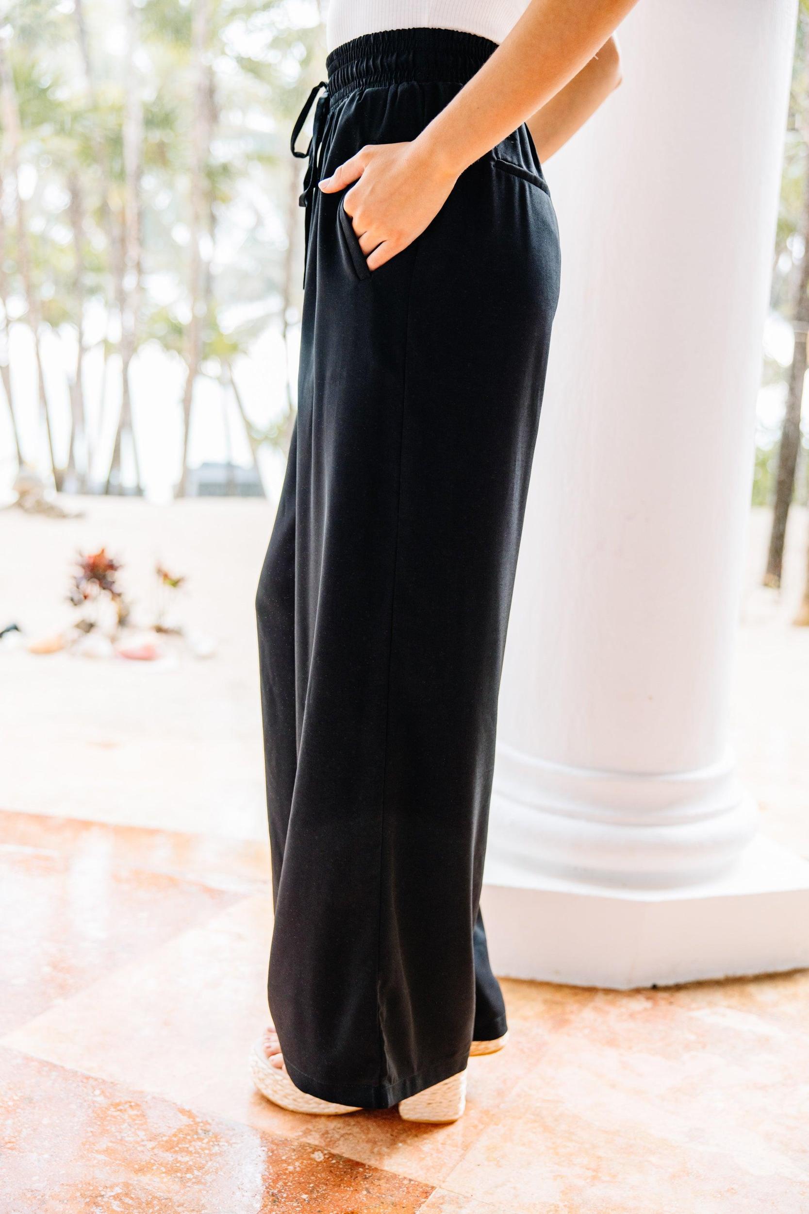 On My Heart Black Wide Leg Pants Female Product Image